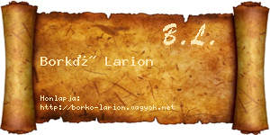 Borkó Larion névjegykártya